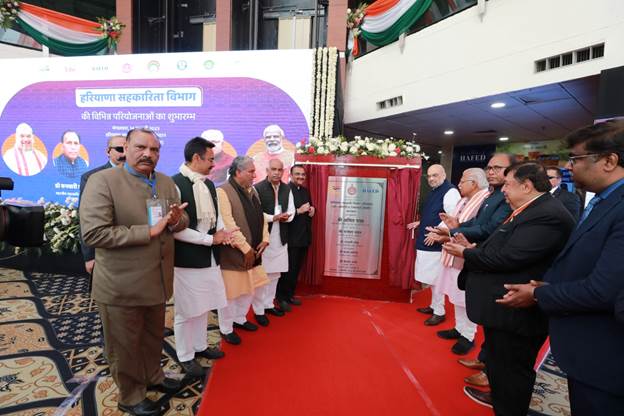 In Karnal, Union Home Minister and Minister of Cooperation, Shri Amit Shah, laid the foundation stone and inaugurated multiple projects of the Haryana Cooperation Department